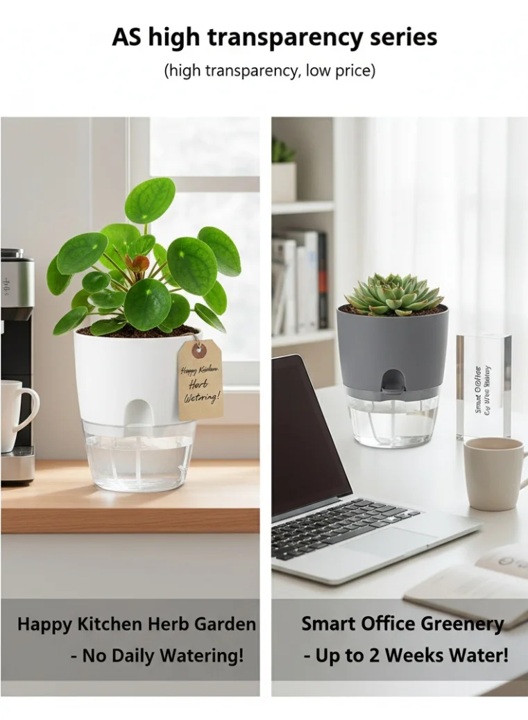 THUGFIT  Self Watering Planter Pots, 4 Pack African Violet Pots A 705 for Indoor Outdoor Windowsill Gardens, Self Aerating, High Drainage, Deep Reservoir Mini Self-Watering Pots (Set of 4) – Modern White High-Gloss Planters for Workstations, TV Shelves, and Home Decor  | Best Price UAE