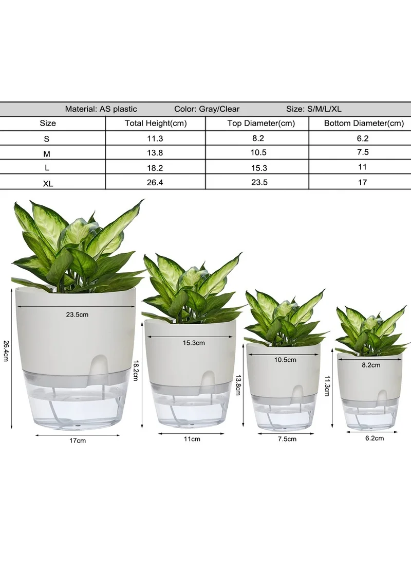 THUGFIT  Self Watering Planter Pots, 4 Pack African Violet Pots A 705 for Indoor Outdoor Windowsill Gardens, Self Aerating, High Drainage, Deep Reservoir Mini Self-Watering Pots (Set of 4) – Modern White High-Gloss Planters for Workstations, TV Shelves, and Home Decor  | Best Price UAE