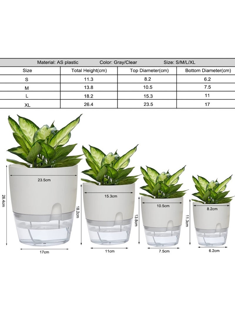 THUGFIT Self Watering Planter Pots, 4 Pack African Violet Pots A 705 for Indoor Outdoor Windowsill Gardens, Self Aerating, High Drainage, Deep Reservoir Mini Self-Watering Pots (Set of 4) – Modern White High-Gloss Planters for Workstations, TV Shelves, and Home Decor - Image 5