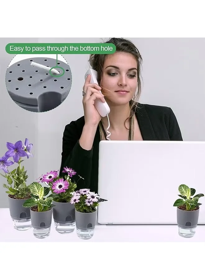 THUGFIT  Self Watering Planter Pots, 4 Pack African Violet Pots A 705 for Indoor Outdoor Windowsill Gardens, Self Aerating, High Drainage, Deep Reservoir Mini Self-Watering Pots (Set of 4) – Modern White High-Gloss Planters for Workstations, TV Shelves, and Home Decor  | Best Price UAE