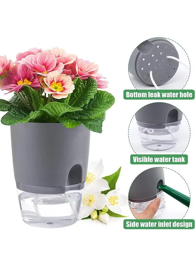 THUGFIT  Self Watering Planter Pots, 4 Pack African Violet Pots A 705 for Indoor Outdoor Windowsill Gardens, Self Aerating, High Drainage, Deep Reservoir Mini Self-Watering Pots (Set of 4) – Modern White High-Gloss Planters for Workstations, TV Shelves, and Home Decor  | Best Price UAE