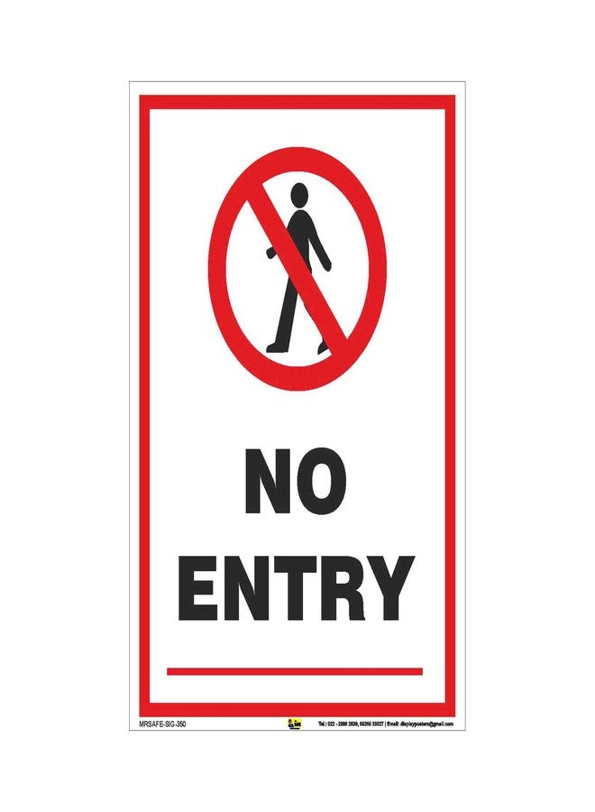 Mr. Safe - No Entry Sign PVC Sticker A4 (8.25 inch X 11.7 inch) - Image 1