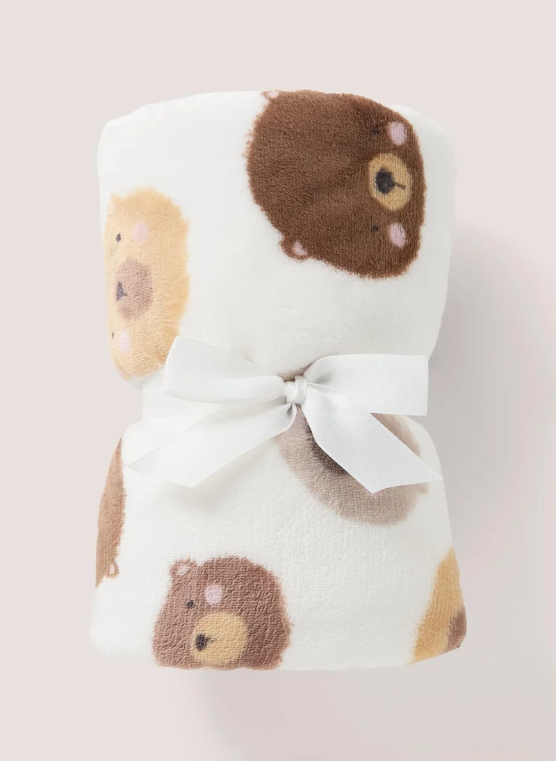 Matalan Baby Cream Bear Fleece Blanket
