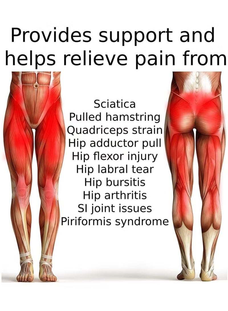 XUN Hip Brace, Sciatica Pain Relief Brace, Thigh Supports, Thigh Hamstring Compression Support Wrap for Sciatica Pain Relief - Image 3