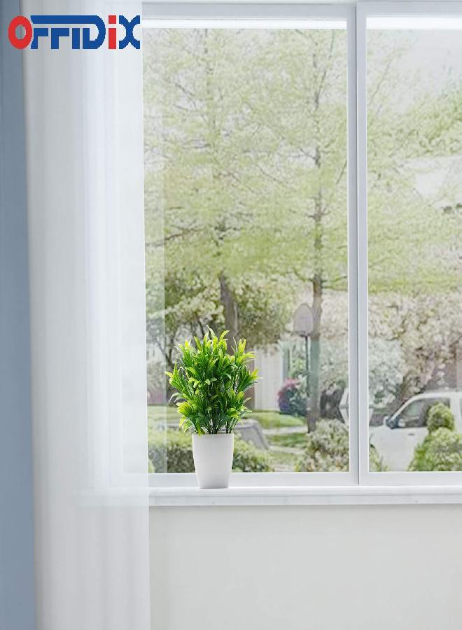 OFFIDIX Faux Plants Mini Potted Plastic Fake Green Plant Artificial Plants Aloe with White Square Pots for Home Decor (White Square Plastic Pots) - Image 3