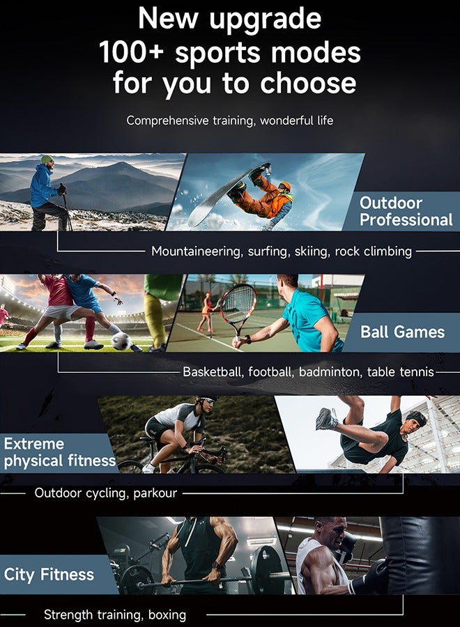 RollsTimi  Smart Watches for Men with 1.85" Screen, 710mAh Battery Fitness Tracker with Flashlight/Make/Answer Call/100+ Sports Mode/Sleep Monitoring/Heart Rate Monitoring, iOS Android waterproof Sports Watch - Image 3