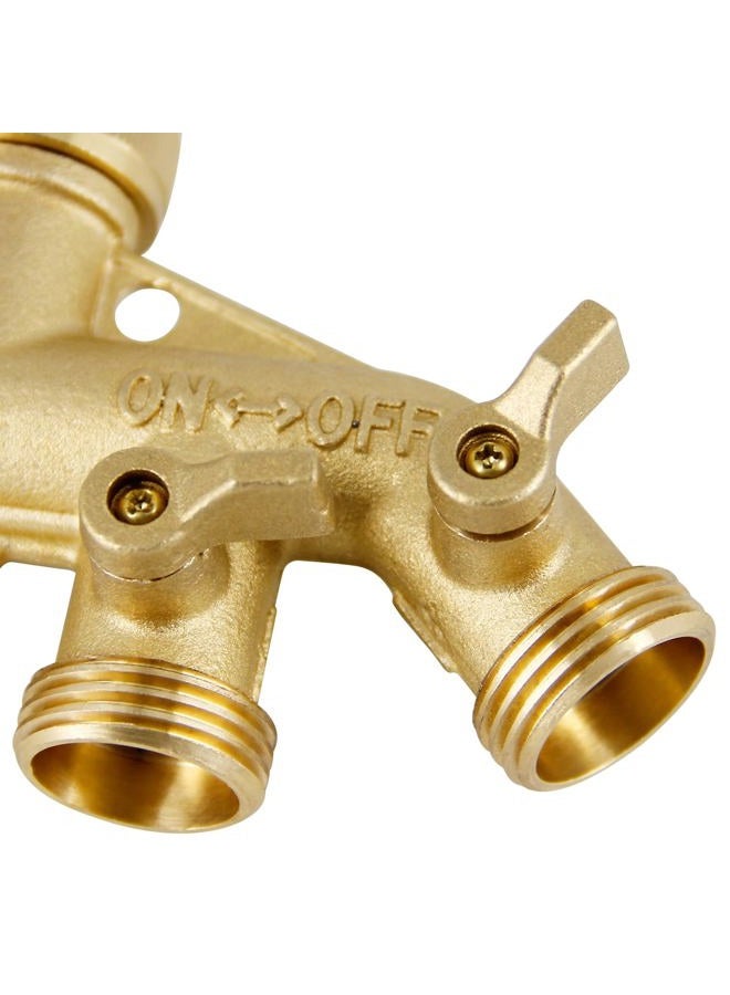 Triumpeek 4 Way Brass Hose Splitter, Heavy Duty 4-Way Garden Hose Connector 3/4 Inch, Solid 4 Way Hose Adapter - Image 3