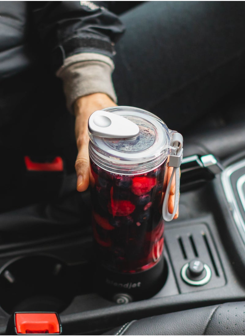 blendjet - V2 ORBITER Drinking Lid | Fully Rotatable Easy to Drink Cover w/ Carrying Strap, Hygienic, Leak-Proof, One-hand Operation, Easy Clean, Compatible w/ 16oz & 20oz Jar - Image 1