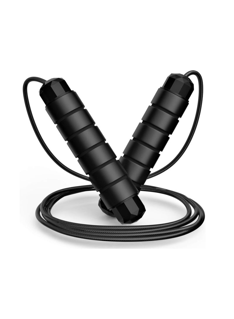 Loocio Jump Rope, Tangle-Free Rapid Speed Jumping Rope Cable with Ball Bearings for Women, Men, and Kids, Adjustable Steel Jump Rope Workout with Foam Handles for Fitness, Home Exercise & Slim Body - Image 1