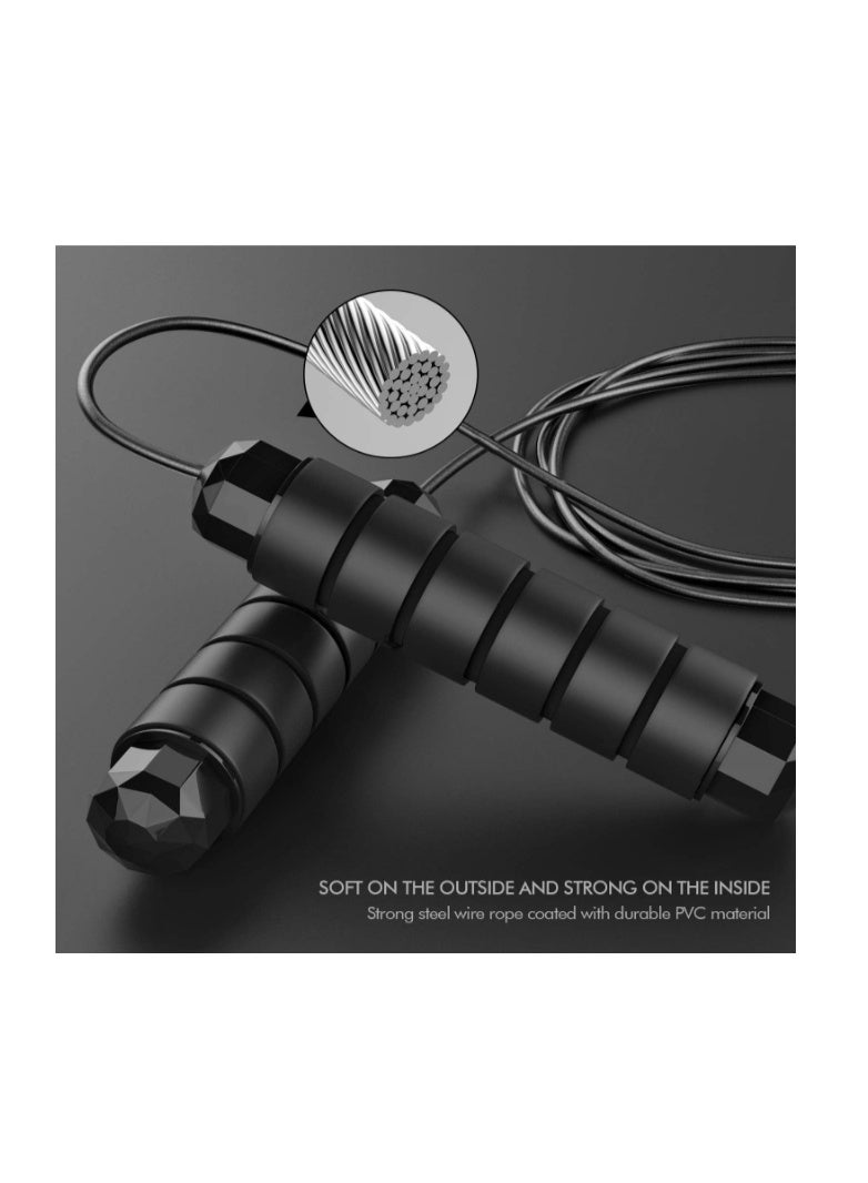 Loocio Jump Rope, Tangle-Free Rapid Speed Jumping Rope Cable with Ball Bearings for Women, Men, and Kids, Adjustable Steel Jump Rope Workout with Foam Handles for Fitness, Home Exercise & Slim Body - Image 3