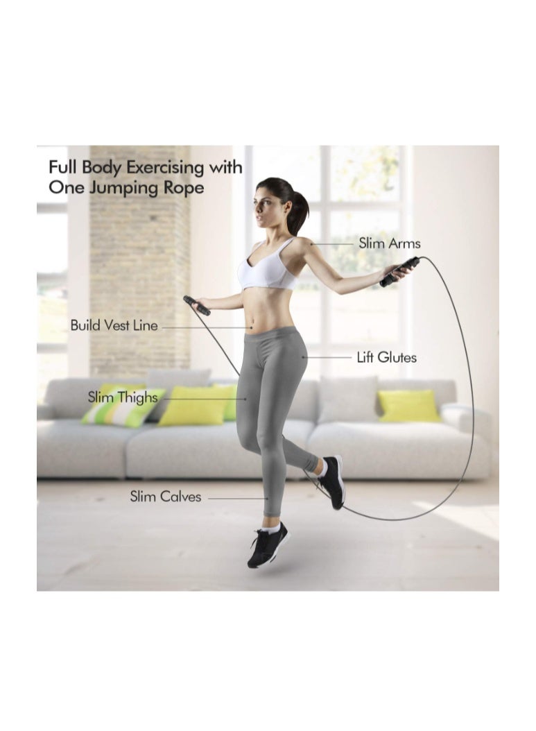 Loocio Jump Rope, Tangle-Free Rapid Speed Jumping Rope Cable with Ball Bearings for Women, Men, and Kids, Adjustable Steel Jump Rope Workout with Foam Handles for Fitness, Home Exercise & Slim Body - Image 5