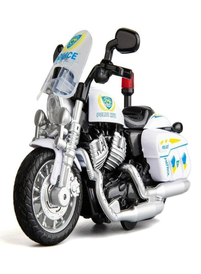 TONIRY Police Motorcycle Toy - Pull Back Motorcycle Toys, Tiny Gift with Music Lighting, Latte Motorcycles Toy for Kids Boys Age 3-8 Year Old [Multicolor] (Motorcycle Police- Multicolor) - Image 1