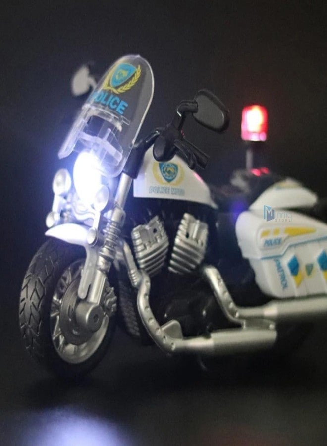 TONIRY Police Motorcycle Toy - Pull Back Motorcycle Toys, Tiny Gift with Music Lighting, Latte Motorcycles Toy for Kids Boys Age 3-8 Year Old [Multicolor] (Motorcycle Police- Multicolor) - Image 4