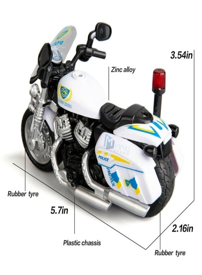 TONIRY Police Motorcycle Toy - Pull Back Motorcycle Toys, Tiny Gift with Music Lighting, Latte Motorcycles Toy for Kids Boys Age 3-8 Year Old [Multicolor] (Motorcycle Police- Multicolor) - Image 2