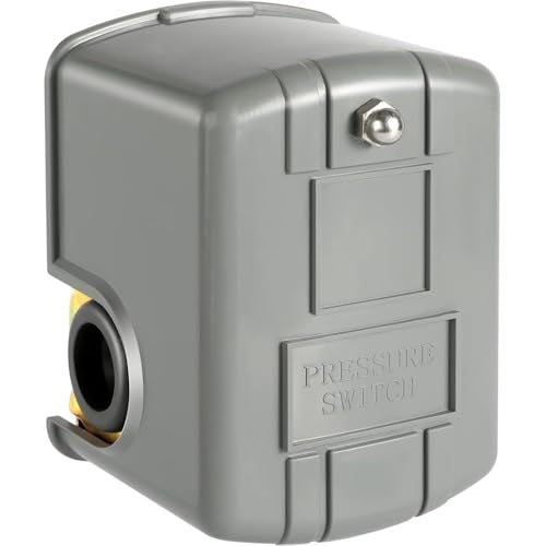 YSD Pressure Switch for Well Pump, 40-60PSI, Adjustable Differential, 1/4" NPT, Automatic, Grey - Image 1