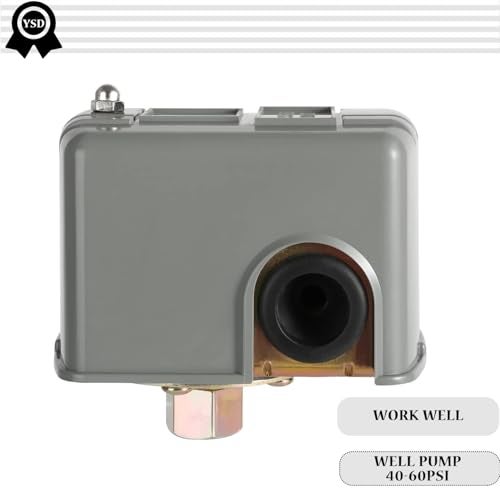 YSD Pressure Switch for Well Pump, 40-60PSI, Adjustable Differential, 1/4" NPT, Automatic, Grey - Image 3