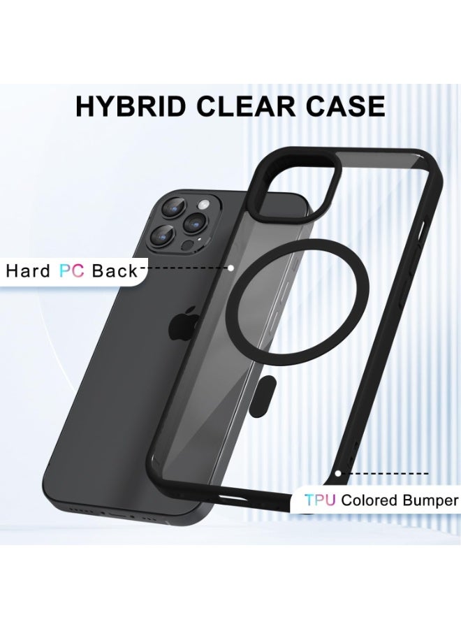 ACLIX Magnetic Case for iPhone 13 Pro [Shockproof & Slim] Clear Hard Back Cover with high-Grade Protection | Black - Image 2