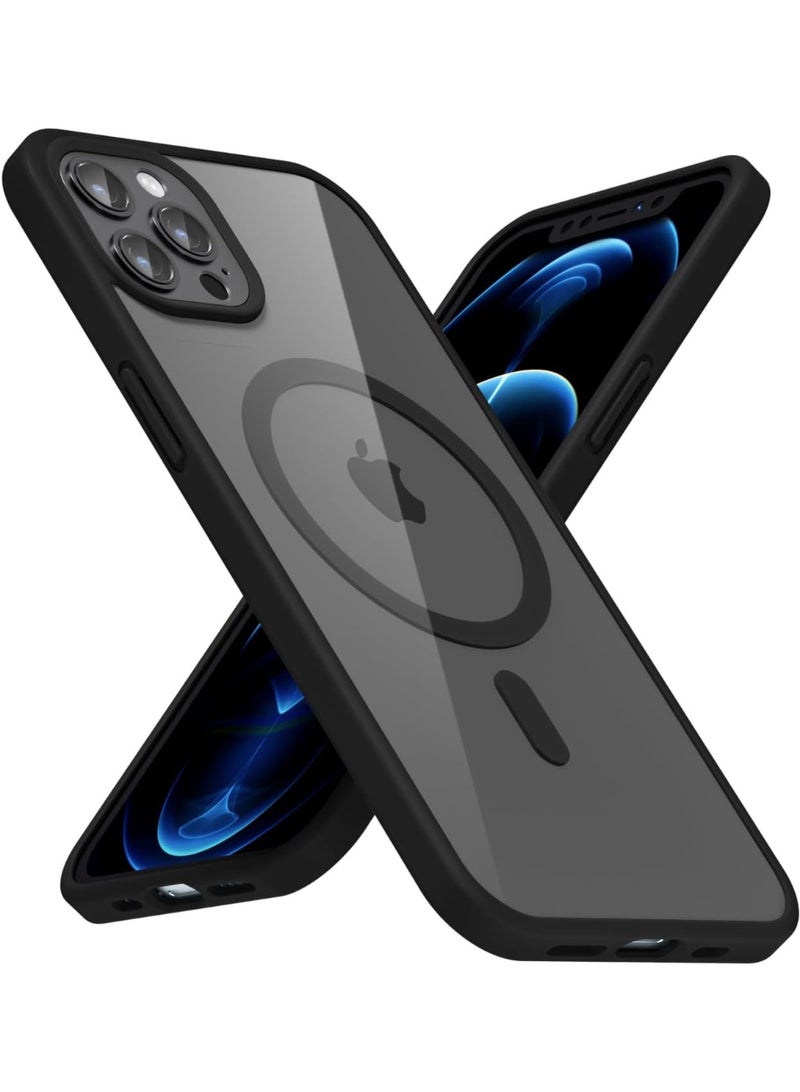 ACLIX Magnetic Case for iPhone 13 Pro [Shockproof & Slim] Clear Hard Back Cover with high-Grade Protection | Black - Image 1