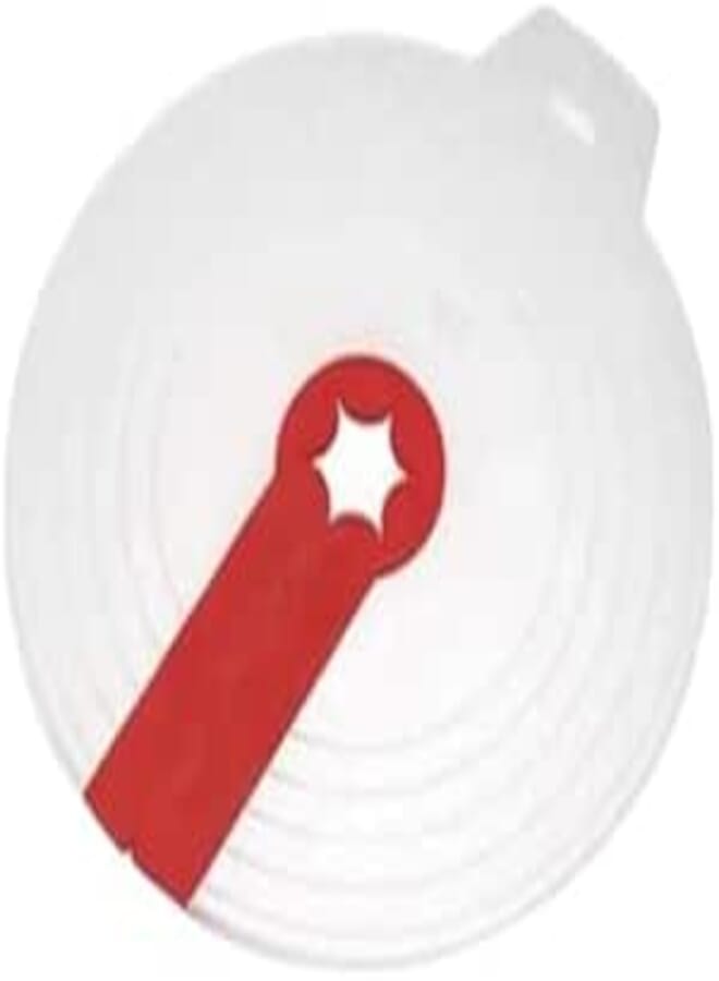 Anti-Splash Mixing Bowl Cover with Guide Path, Kitchen Hand Mixer Splash Guard, White and Red, 1 PIECE