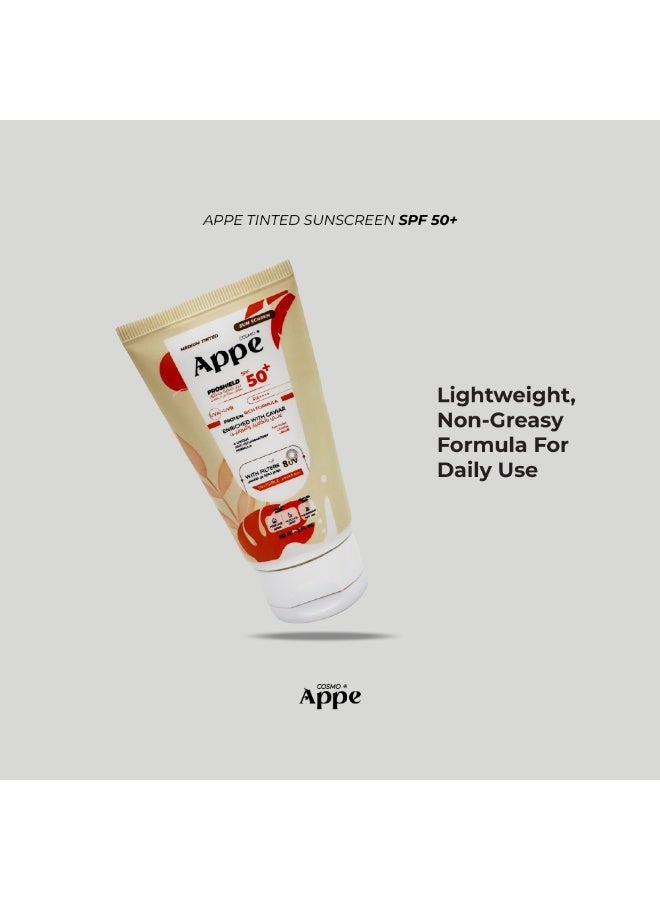 كوزمو ابي   كوزمو آبي بروشيلد صن بلوك بعامل حماية SPF 50+ وتغطية متوسطة (برونز) 60 مل - غني بخلاصة الكافيار - حماية UVA/UVB PA++++ - لمسة كريم أساس برونزية صحية - Image 5