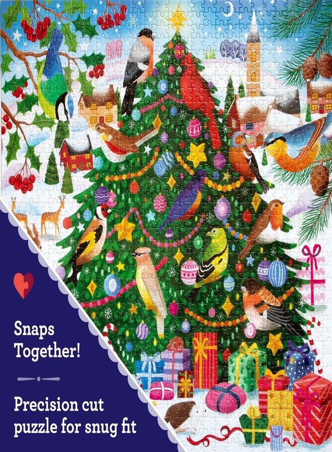 إيبو لغز الصور المقطوعة المربعة 1000 قطعة من eeBoo Christmas Songbirds، 23 بوصة × 23 بوصة - Image 4