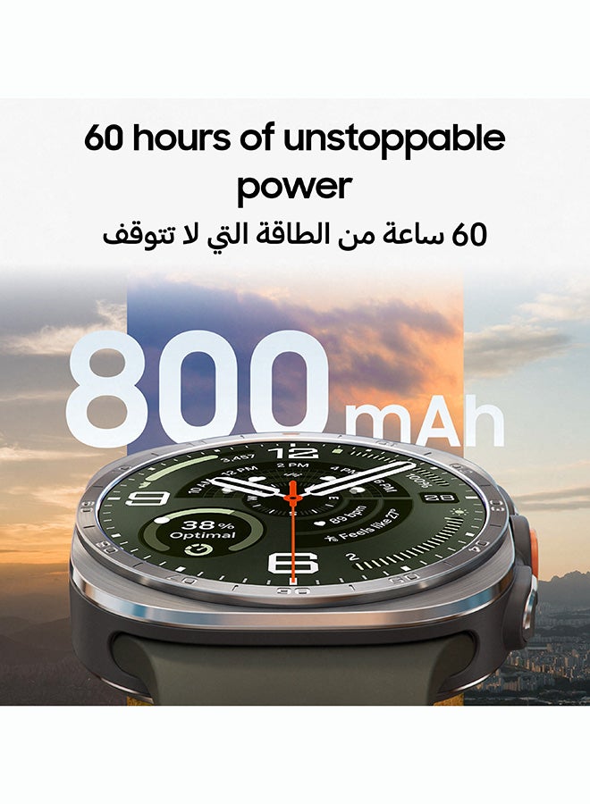 سامسونج Galaxy Watch Ultra 2, 47mm LTE Smartwatch, (KSA Version), Bluetooth, Rugged Luxury design, 800 mAh Battery, Fast Charging, Trail Run, Energy Score, Sleep Coaching, Raise to Talk Titanium Gray - Image 4