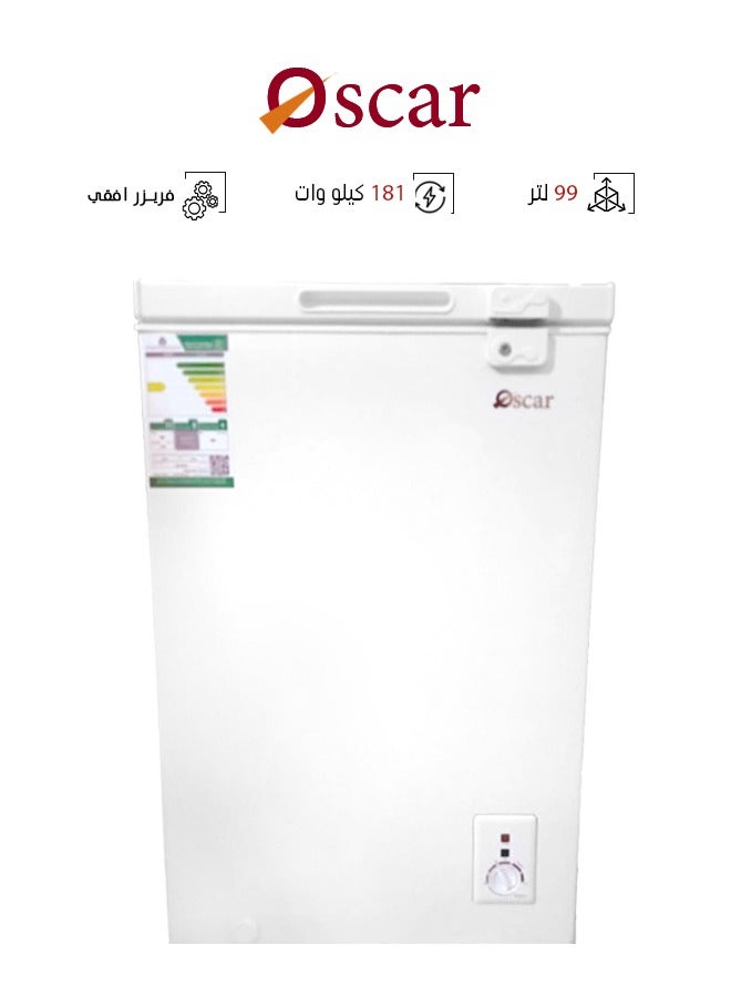 أوسكار فريزر افقي - 99 لتر  - 3.5 قدم - أبيض - OCF100LW - Image 1