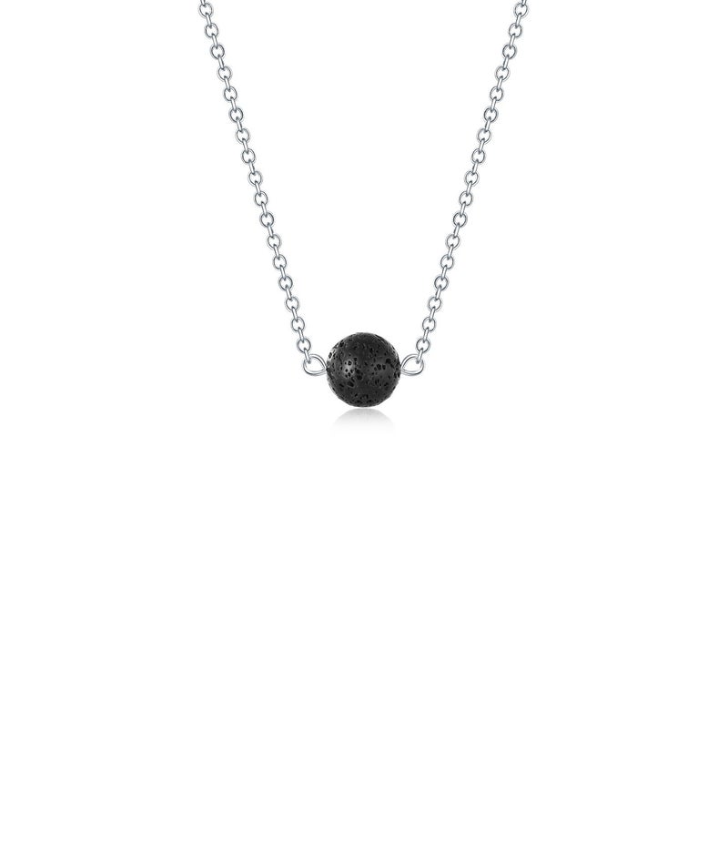 lenoup Lava Stone Bead Essential Oil Diffuser Necklace Lava Ball Essential Pendant Aromatherapy Jewelry with 165 inches O Chain
