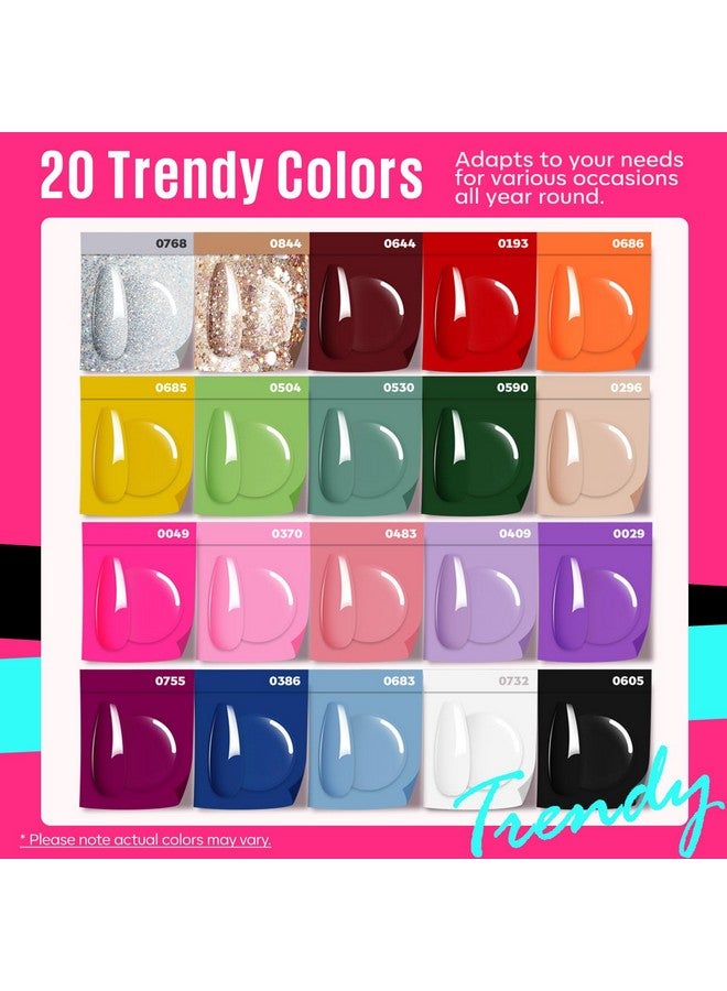 MEFA 34 Pcs Gel Nail Polish Kit with U V Light 48W, 20 Colors All Seasons Collection Nude Pink Red Gel Nail Polish Set with Base and Matte/Glossy Top Coat Nail Art Manicure Tools DIY Salon Home - Image 2