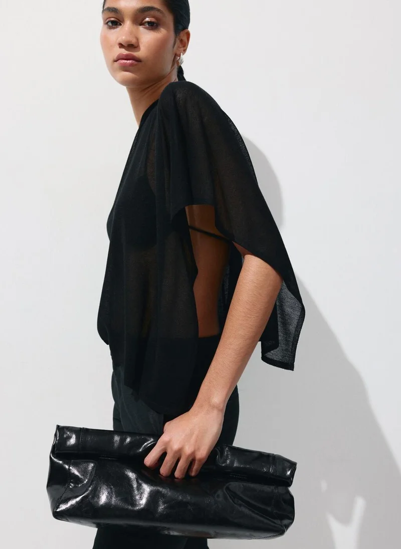 مانجو Asymmetrical Knitted Cape