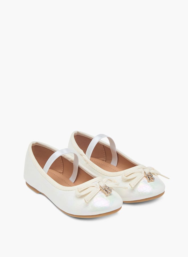 Flora Bella By Shoexpress Girls Bow Embellished Ballerina Shoes With Elastic Strap Detail Ramadan Collection - Image 2