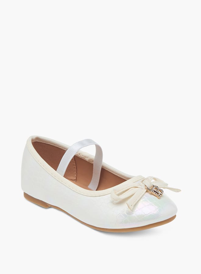 Flora Bella By Shoexpress Girls Bow Embellished Ballerina Shoes With Elastic Strap Detail Ramadan Collection - Image 1
