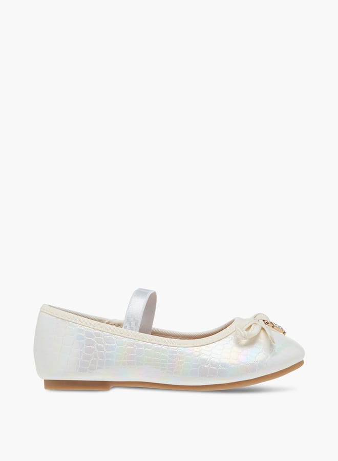 Flora Bella By Shoexpress Girls Bow Embellished Ballerina Shoes With Elastic Strap Detail Ramadan Collection - Image 3