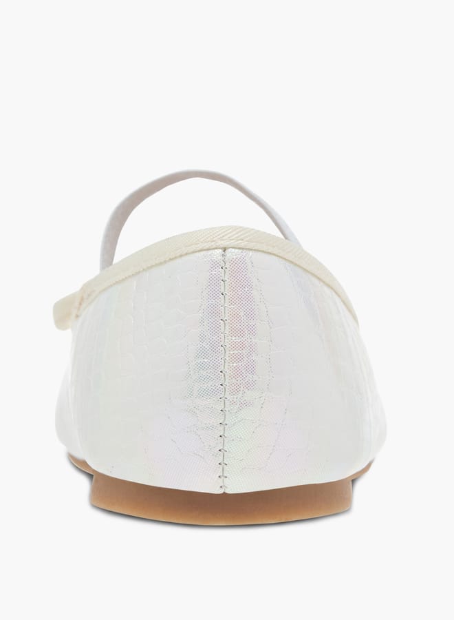 Flora Bella By Shoexpress Girls Bow Embellished Ballerina Shoes With Elastic Strap Detail Ramadan Collection - Image 5