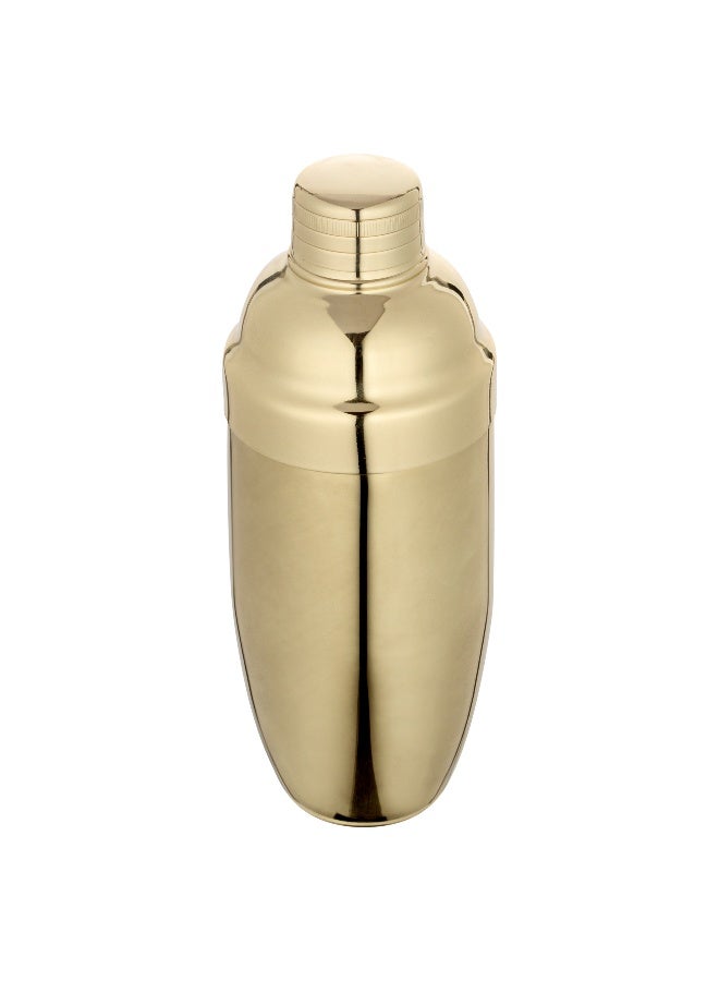 Restaurantware Bar Lux 24 Ounce Cocktail Shaker, 1 Heavy-Duty Cobbler Shaker - Leak-Resistant, For Homes, Bars, Parties, or Restaurants, Gold-Plated Stainless Steel Martini Shaker, - Image 1