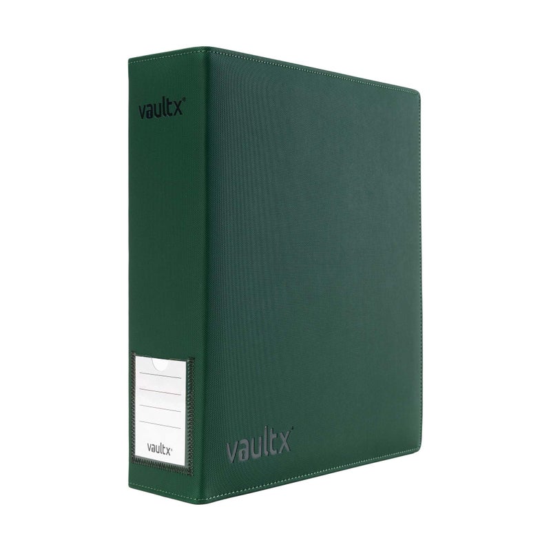 Vault X Premium ExoTec 3 Ring TCG Binder for 9 Pocket Trading Card Pages  50 Page Capacity Easy Open 3 DRing Clip Binder for TCG CCG Photo Cards Large Green
