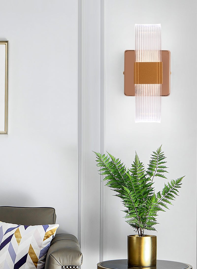 YATAI LIGHTING Bedroom Modern Wall Light,LED Simple Gold Wall Lamp with Light Guide Plate, Acrylic Dimmable Wall Light for Living Room, Hallway, Bedroom, Stairs, 10W - Image 4