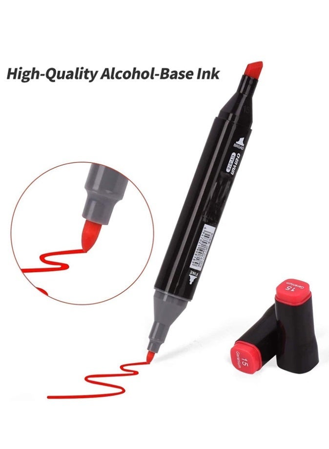 RUIYADA Marker Pen Sets, Color Double-Ended, Upgraded with Large Capacity and More Durable Use for Design, Drawing, Colouring, Students Artists Marker Pens Set (120 Colors) - Image 5