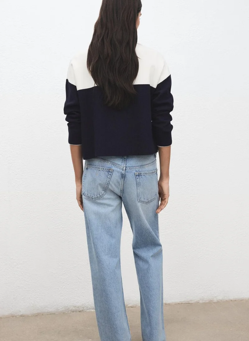 MANGO Bicolour high collar sweater