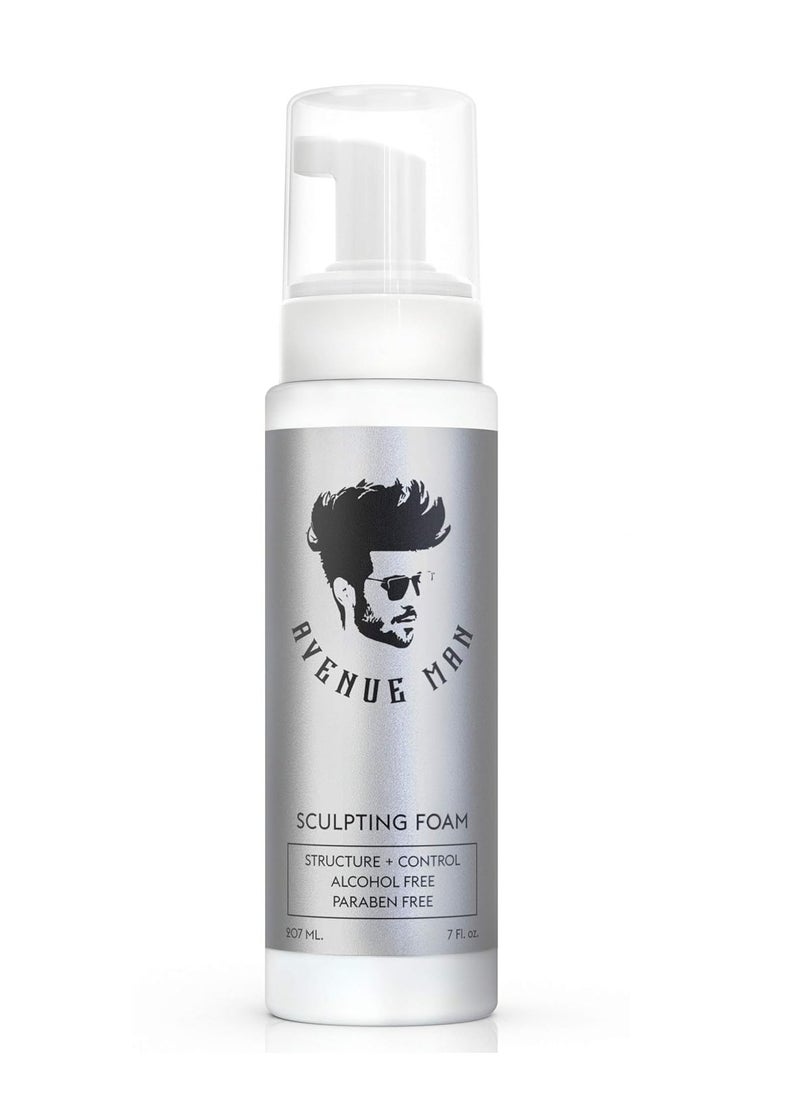 Avenue Man - Avenue Man Sculpting Foam for Men (7oz) - Firm Hold Volumizing Hair Mousse with Herbal Extracts Styling Hair Products - Alcohol and Paraben Free - Hair Volumizer - Image 1