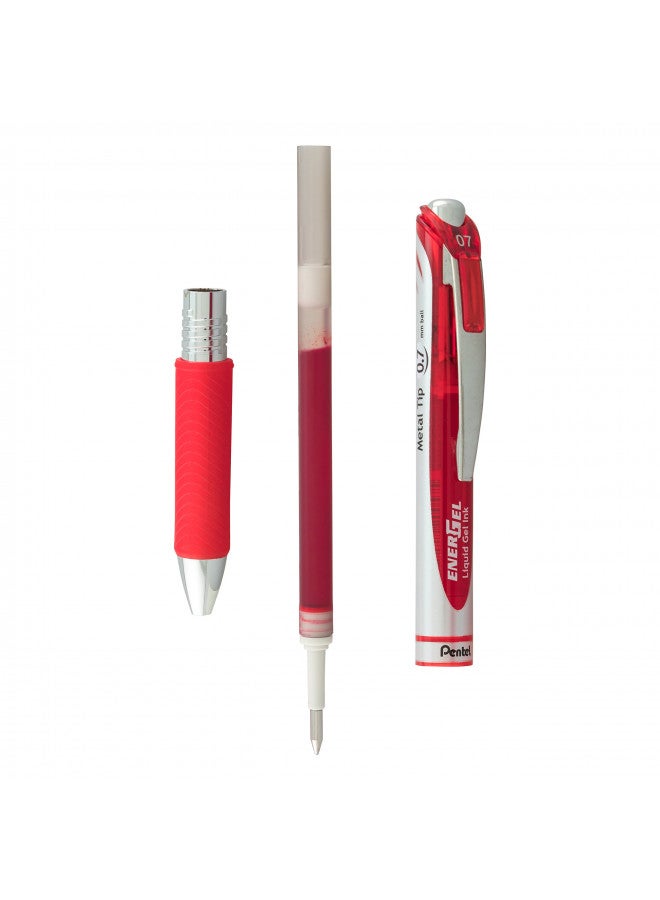 Pentel Refill Ink for BL57/BL77 EnerGel Liquid Gel Pen, 0 .7mm, Metal Tip, Red Ink, Box of 12 (LR7-B-12) - Image 2