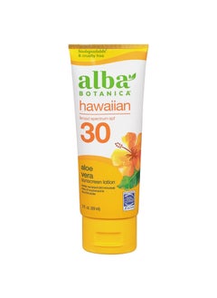 Alba Botanica Hawaiian Sunscreen Lotion SPF 30 Aloe Vera 3 Oz