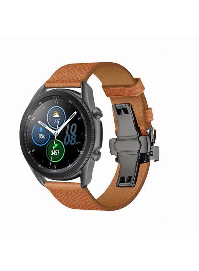 نيبمينينت سوار بديل من الجلد الطبيعي لساعة سامسونج جالاكسي 3 مقاس 45 مم برتقالي - Image 2