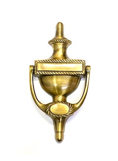 BRASK BRASK Brass Door Knocker Victorian Design 6 x 3 Door Knocker for Main Door Hotel Door Main Gates Heavy Duty Brass Door Knocker with Screws Antique Brass Pack of 1  - Image 1