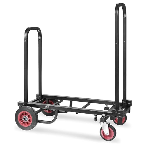 Pyle Compact Folding Adjustable Equipment Dolly - Heavy Duty 8-in-1 Convertible Cart Hand Truck/Dolly/Platform Cart with R-Trac Wheels - Expandable Up to 25.24" to 40.24" - 200 LBS MAX Load Capacity - Image 4