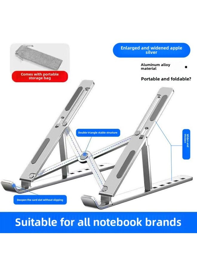 Notebook Computer Aluminum Alloy Bracket Bracket Desktop Height Cooling Folding Portable Support Hanging Vertical Adjustment-Color:Space Black - Image 5