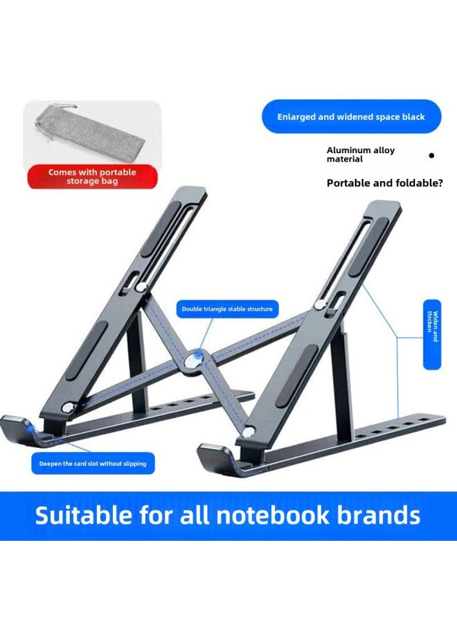 Notebook Computer Aluminum Alloy Bracket Bracket Desktop Height Cooling Folding Portable Support Hanging Vertical Adjustment-Color:Space Black - Image 4