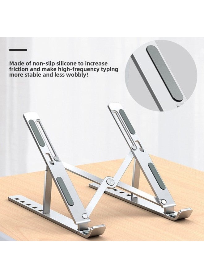 Notebook Computer Aluminum Alloy Bracket Bracket Desktop Height Cooling Folding Portable Support Hanging Vertical Adjustment-Color:Space Black - Image 3