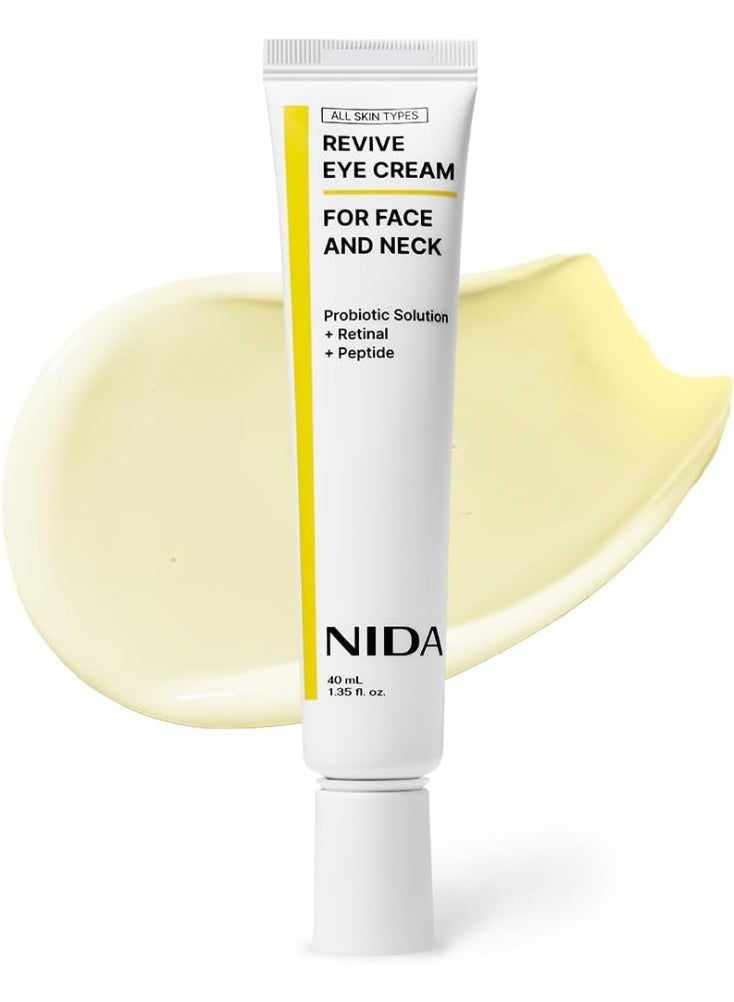 نيدا كريم نيدا ريفايف للعينين للوجه والرقبة | محلول بروبيوتيك، ريتينال، ببتيد | التجاعيد، الخطوط الدقيقة، تجديد الخلايا، ملمس بشرة مشدود، بشرة نضرة، احتباس الرطوبة | 1.35 أونصة سائلة، 40 مل - Image 1