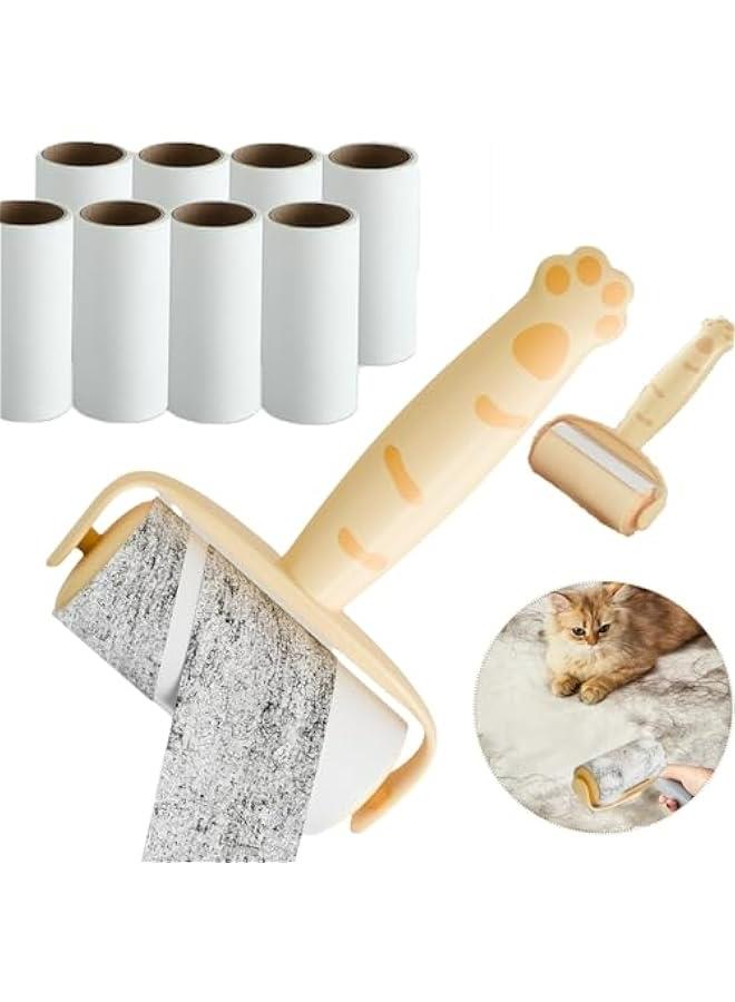 Boboknow Pet Hair Remover Kit - 1 Handle with 10 Sticky Lint Rollers for Clothes, Sheets, Carpet, Couch - 10 Refills, 600 Sheets - Image 1